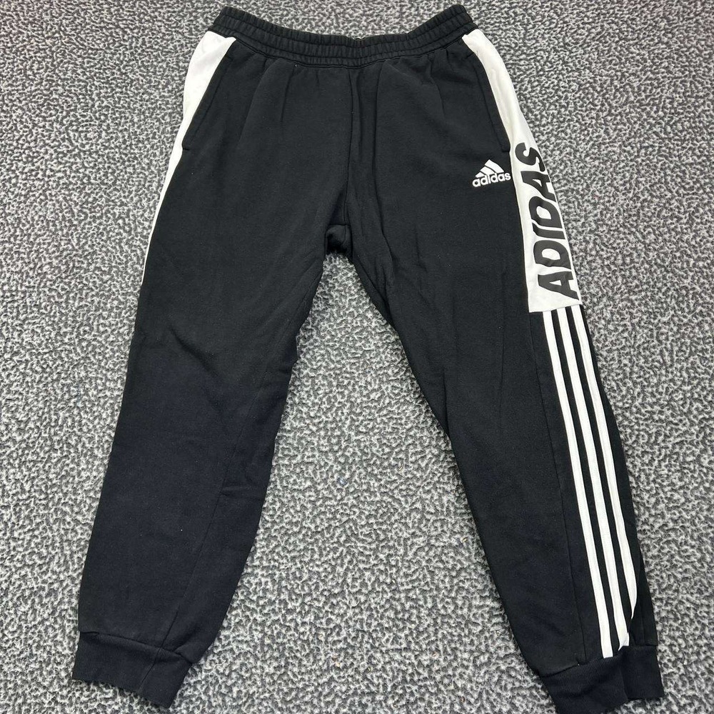 Adidas‎ Sweatpants Men Large Black Drawstring Pocket Outdoor 33x29